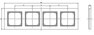 SONATA Ramka poczwórna kolor Biały R-4R/00