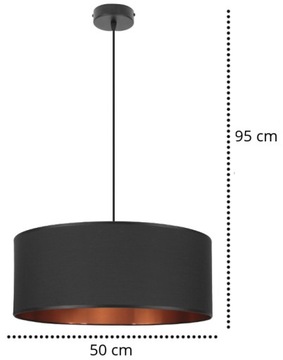 Stylowa LAMPA WISZĄCA środek miedź 50 cm Abażur