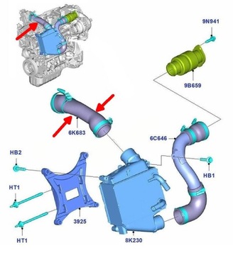 FORD FOCUS MK3 MONDEO MK5 1,6 TDCI PŘÍVOD TRUBKA TURBO INTERCOOLER 1789403