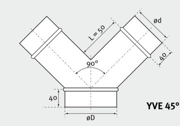 Тройник переходной YV 200 /2x160 spiro, термофлекс