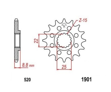 Передняя звездочка JTF1901-13 520 KTM SX-F 250 350 450