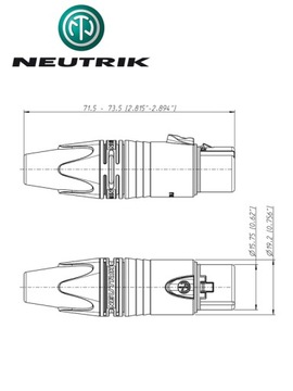 РАЗЪЕМ XLR ДЛЯ МИКРОФОНА NEUTRIK NC3FXX-B, ЗОЛОТОЙ