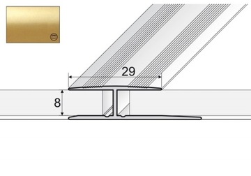 Aluminiowa listwa progowa łącząca A61 120cm ZŁOTO