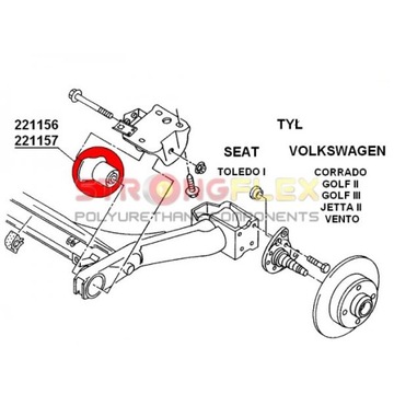 ВТУЛКИ БАЛКИ VW GOLF 3 III VENTO ПОЛИУРЕТАН