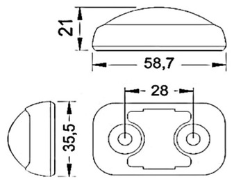 Габаритные фонари светодиодные 2 LED Super FLUX TIR BUS 12V 24