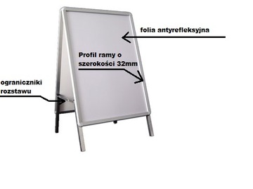 РЕКЛАМНЫЙ СТЕНД B2, 2-СТОРОННИЙ, + АНТИВОТРАГАЮЩАЯ ФОЛЬГА. ПРОФИЛЬ 32ММ АНОД!