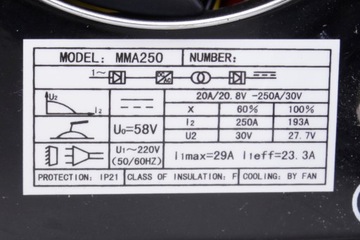 ИНВЕРТОРНЫЙ СВАРОЧНЫЙ АППАРАТ ММА МОЩНОСТЬ 250А ДО 4ММ