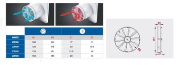 Вентилятор для ванной комнаты Awenta ZZ125 125 мм