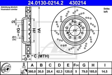 ATE TARCZE PRZÓD BMW 3 E90 E91 M3 4.0 4.4