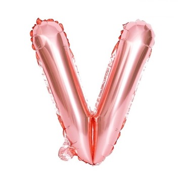 Balon Literka Litera V Urodziny Różowe Złoto 40cm