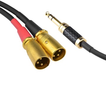 Kabel przewód 6,3 Jack stereo 2x XLR(M) Klotz 2,5m