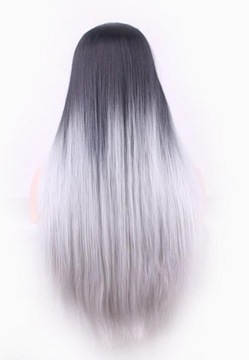ПАРИК ДЛЯ КОСПЛЕЙ OMBRE СЕРЫЙ ЧЕРНЫЙ 70 СМ ГЛЭМ-РОК