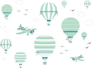 balony NAKLEJKI NA ŚCIANĘ chmurki DLA DZIECI super