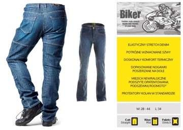 DRAGGIN JEANS BIKER 30 MOTOCYKL DYNEEMA KEVLAR