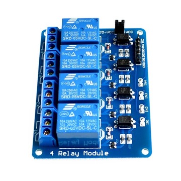 MODUŁ 4 KANAŁOWY PRZEKAŹNIK 5V 10A ARDUINO AVR FV2