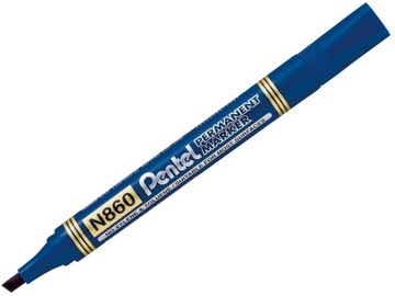 Синий перманентный маркер PENTEL PREMIUM N860, скошенный кончик