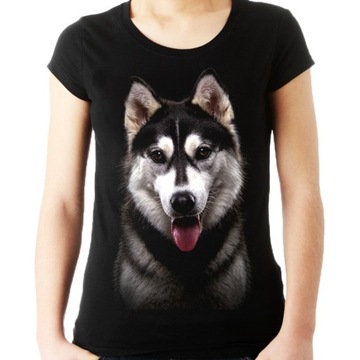Koszulka z psem Husky pies bluzka t-shirt HQ -S