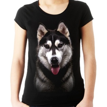 Koszulka z psem Husky pies bluzka t-shirt HQ -XS