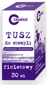 Tusz do stempli pieczątek 30 ml Taurus Fioletowy