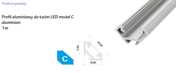 Алюминиевый профиль для светодиодной угловой ленты C 1м