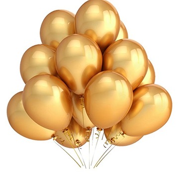 Balony Złote Chrzest Komunia Wesele Urodziny 25szt