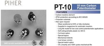 250R Potencjometr PIHER PT10-LH 5mm 250R .. [2szt]