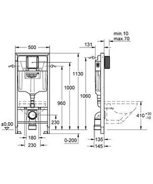 ЧАША GROHE 4in1 FRAME ROCA GAP СО СВОБОДНОЙ ДОСКОЙ