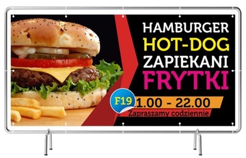 Baner REKLAMA 2,5x1,25 - HAMBURGER HOT DOG - SZYLD