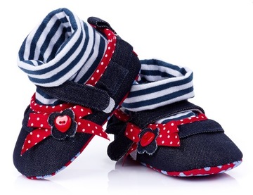Śliczne buciki domowe dla dziewczynki GRANATOWY JEANS roz. 22/24 - 13,5cm