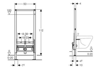 GEBERIT DUOFIX КАРКАС БИДЕ СКРЫТОГО МОНТАЖА