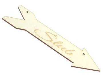 DROGOWSKAZ STRZAŁKA ŚLUB NA WESELE 375x107mm WD44