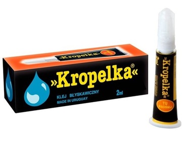 KROPELKA KLEJ UNIWERSALNY 2ml TUBKA PLASTIKU PLASTIKÓW TWORZYWA SZYBKI