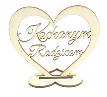 DEKOR SERCE NA PODSTAWCE Kochanym Rodzicom ZO75