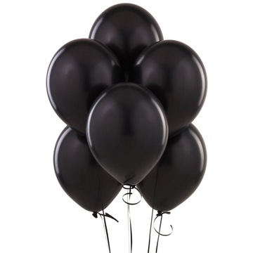 Balony Pastelowe CZARNE Halloween Party Sylwester Karnawał 30cm 25szt.