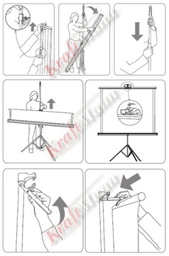 EKRAN SKŁADANY NA TRÓJNOGU 180 Cm 16:9 Matt Grey