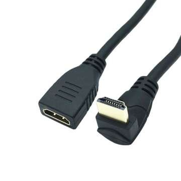 Kabel Adapter Kątowy HDMI do HDMI DOLNY 10cm