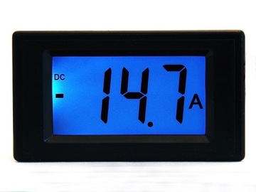 Amperomierz czarny LCD 19mm blue +/-100A