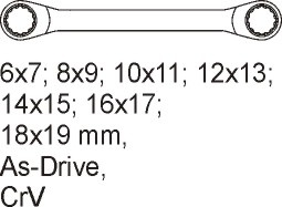 WKŁAD DO SZUFLADY KLUCZE OCZKOWE 6 - 19 mm YATO