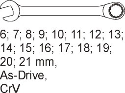 KLUCZE PŁASKO-OCZKOWE 6-21 MM SZUFLADA 16 SZT YATO