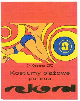 REKLAMA ZAPAŁKI ZPZ JĘDRZEJÓW REKORD 1974