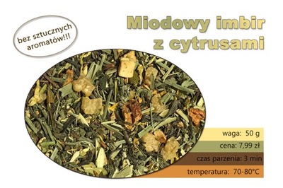herbata MIODOWY IMBIR Z CYTRUSAMI pyszna naturalna