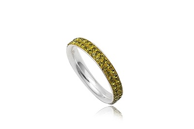 Obrączka oliwka zielona kryształ Preciosa Crystal