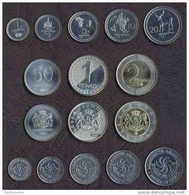 GRUZJA zestaw 8 monet