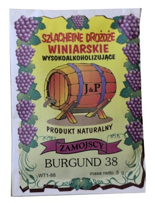 ZAMOJSCY drożdże winiarskie BURGUND38 szlachetne