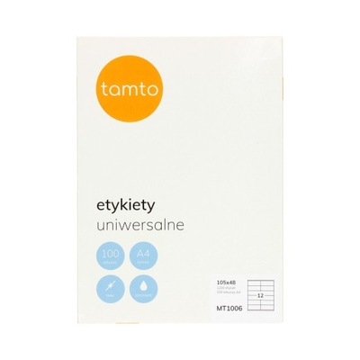 Etykiety uniwersalne 105x48/12 białe Tamto (100)