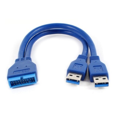 Kabel Rozgałęzienie USB 3.0 z płyty na 2x USB 3.0