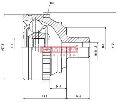 AXLE SWIVEL DRIVING KAMOKA 6694 VW TRANSPORTER IV - milautoparts-fr.ukrlive.com