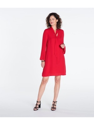KappAhl - czerwona sukienka z wiązaniem -36