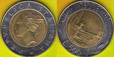 WŁOCHY 500 Lira 1992 r.