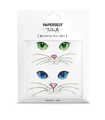 Paperself tatuaż kocie oko damski na rękę na plecy